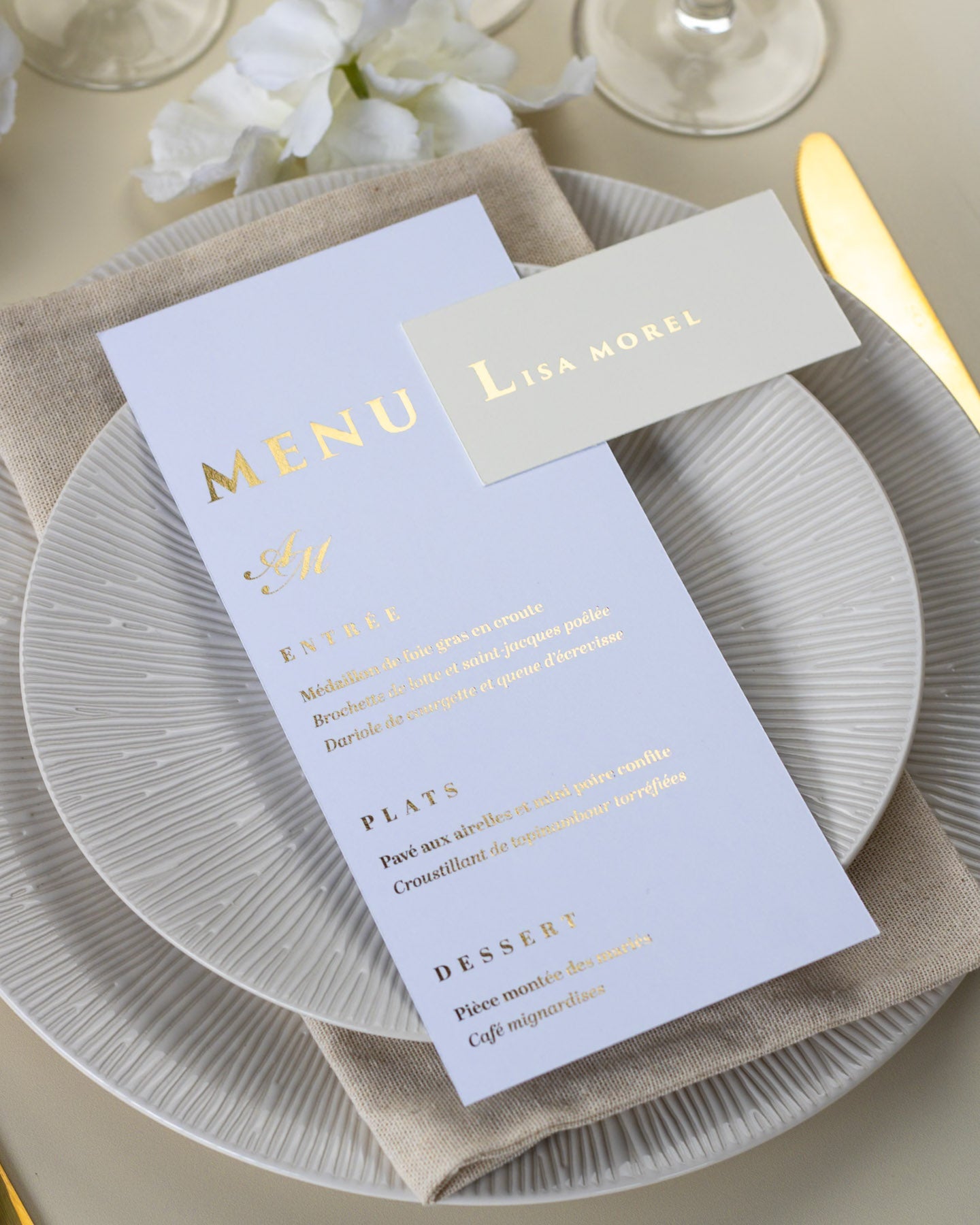 Ella - menu & marque - place - Menu - Luxe Carterie Studio