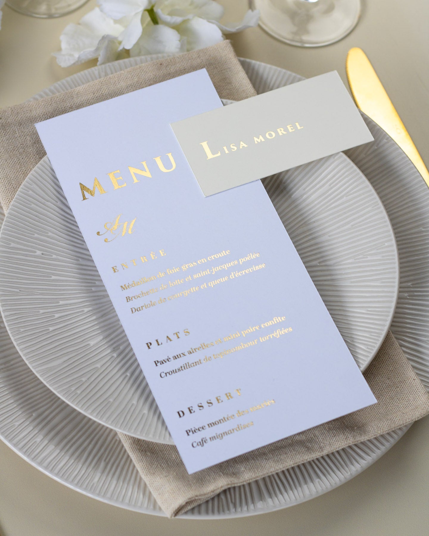 Ella - menu & marque - place - Menu - Luxe Carterie Studio