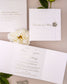"Ellen" - Faire-part de mariage luxueux, chic et élégant avec dorure argent – Wedding stationery - Création Luxe Carterie Studio