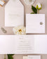 "Ellen" - Faire-part de mariage luxueux, chic et élégant avec dorure argent – Wedding stationery - Création Luxe Carterie Studio