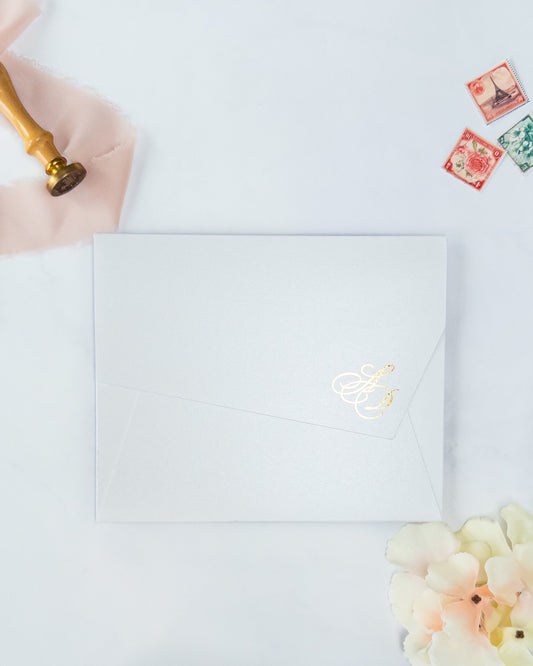 CELESTE - Enveloppe épaisse Initiales
