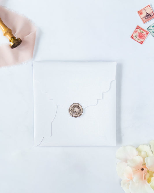 ROMANCE - Enveloppe épaisse avec Cachet de cire
