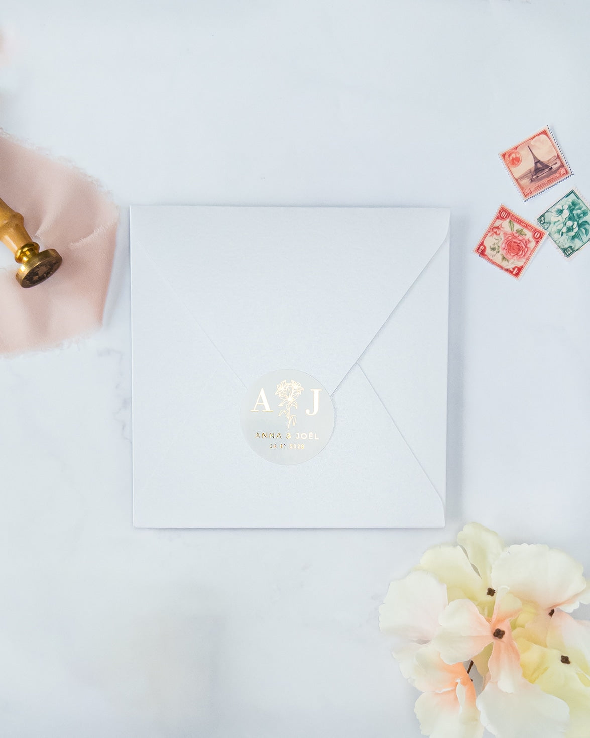 PERLINE - Enveloppe épaisse avec Sticker