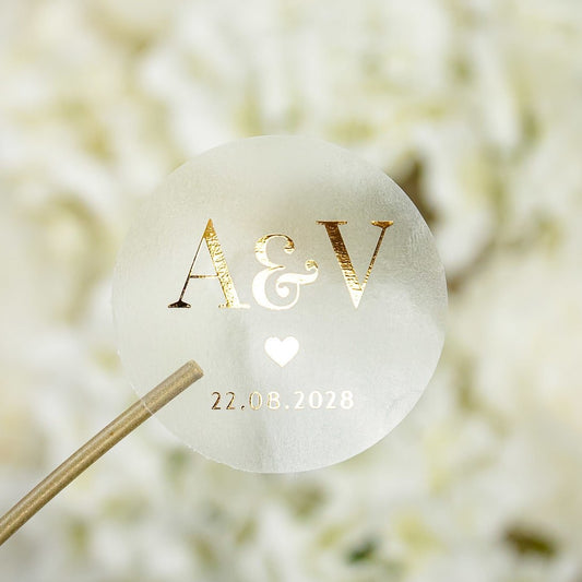 "Erica - Sticker" - Faire-part de mariage chic, élégant et romantique avec dorure or - Wedding stationery - Création Luxe Carterie Studio