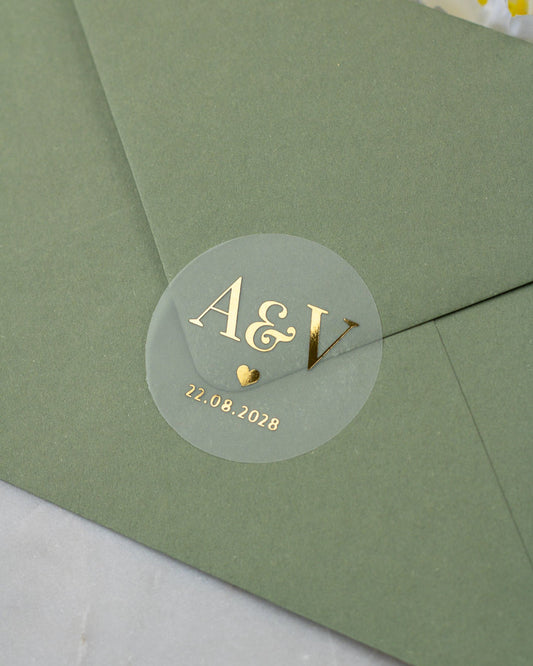 Erica - Sticker (lot de 15) - Stickers étiquettes - 4 cm - Lot de 15 - Luxe Carterie Studio