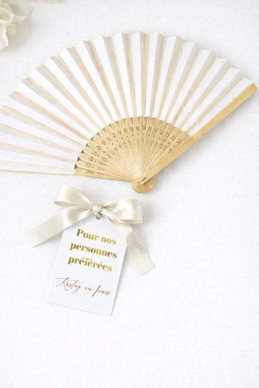 Etiquette Louisa - pour Eventail (éventail non inclus) - Cadeaux d'invités - Luxe Carterie Studio