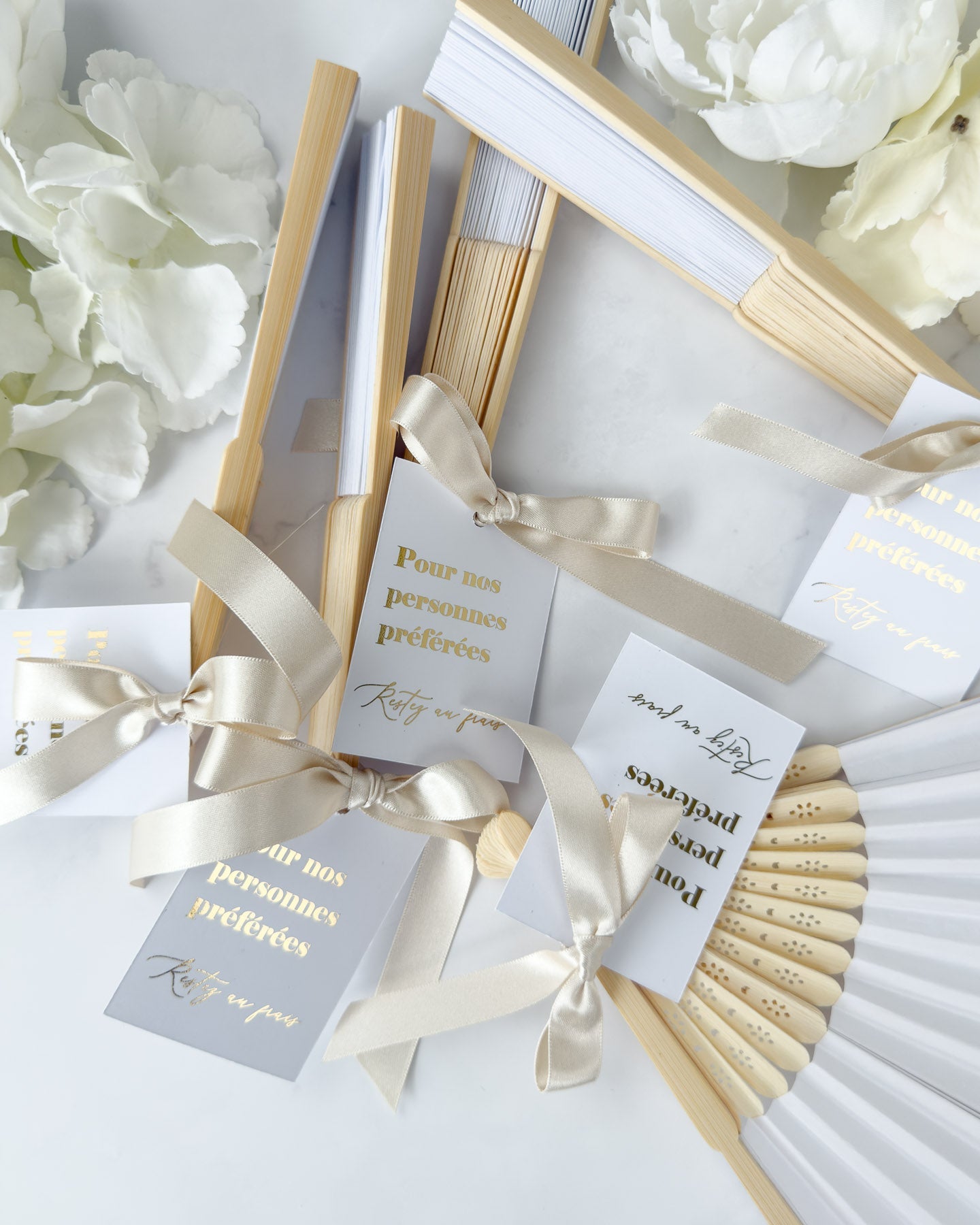 Etiquette Louisa - pour Eventail (éventail non inclus) - Cadeaux d'invités - Luxe Carterie Studio
