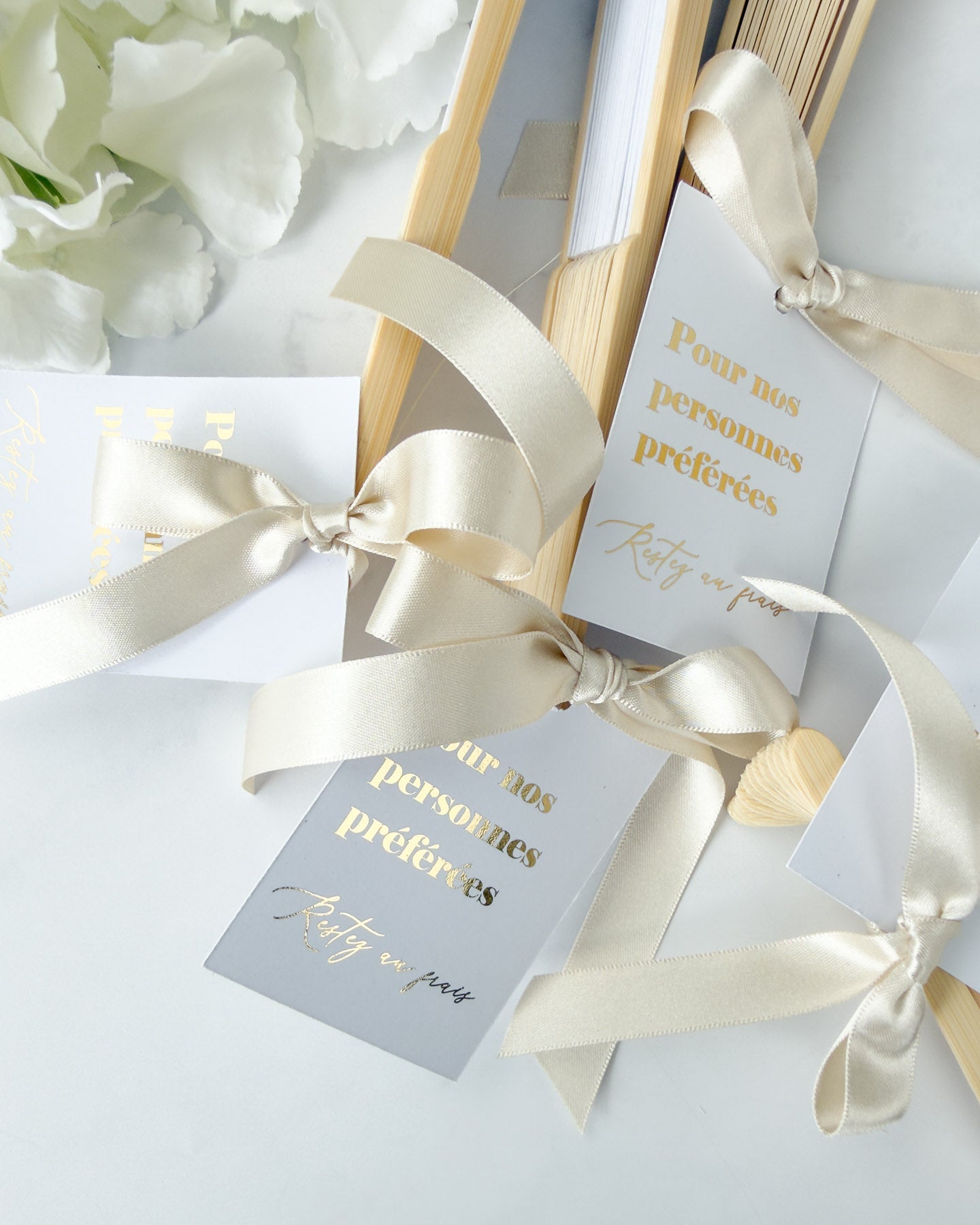 Etiquette Louisa - pour Eventail (éventail non inclus) - Cadeaux d'invités - Luxe Carterie Studio