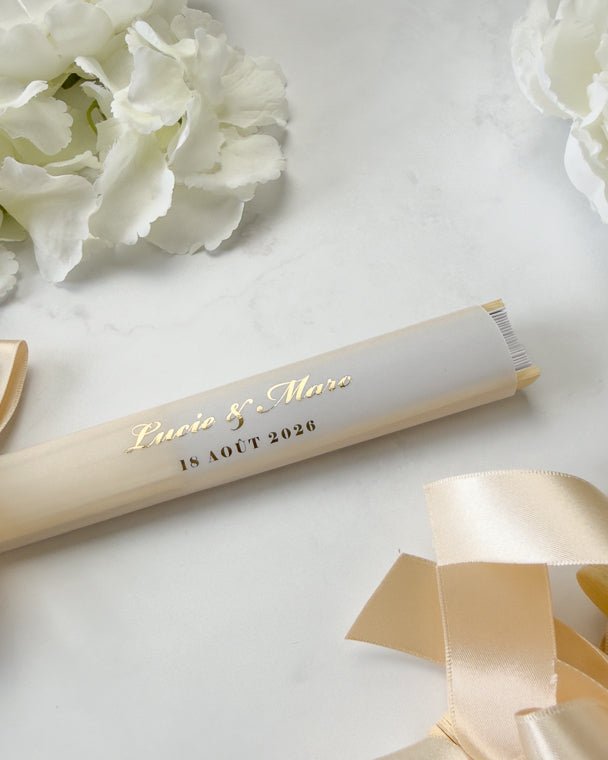 Etiquette Mella - pour Eventail (éventail non inclus) - Cadeaux d'invités - Luxe Carterie Studio