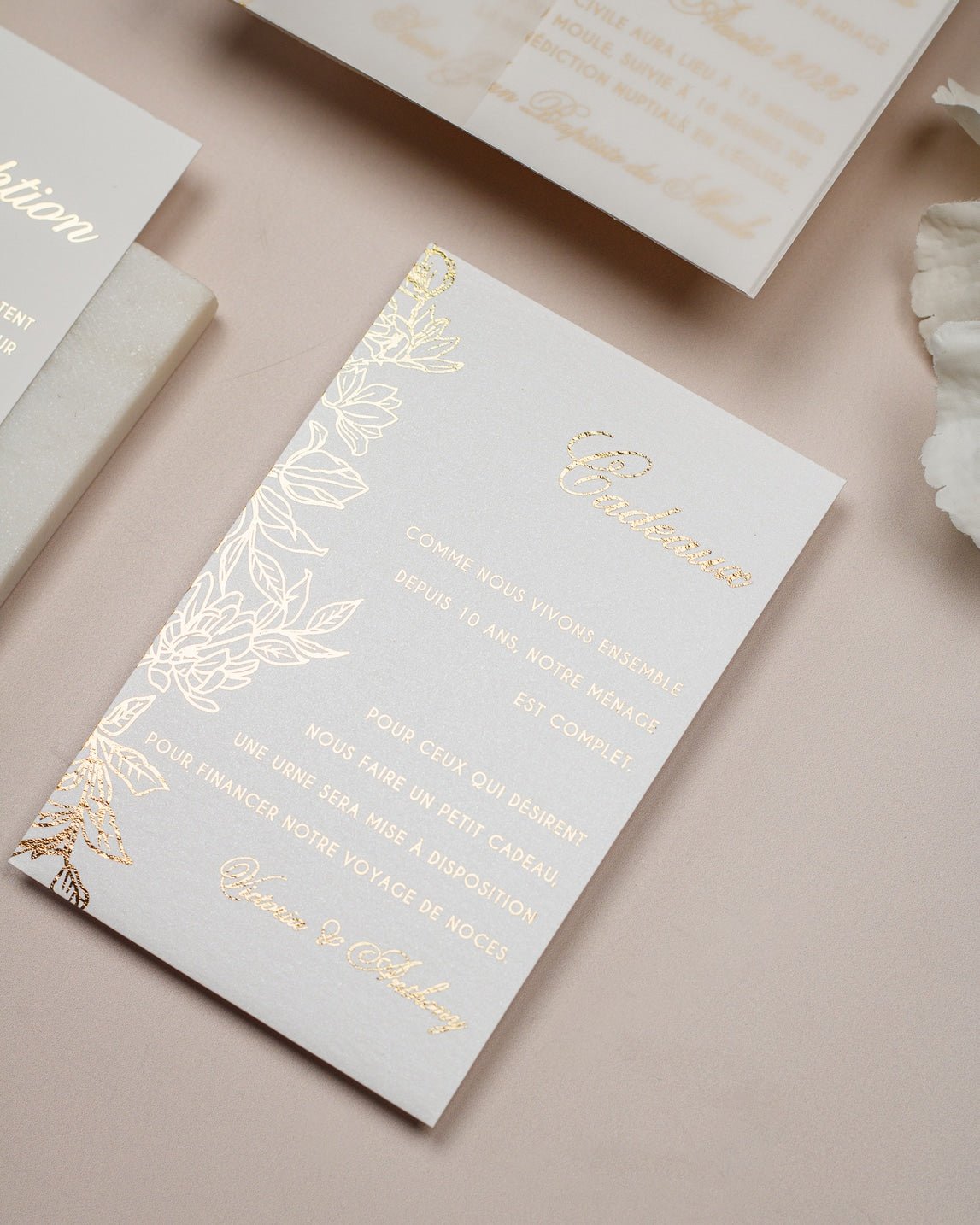 Félicie - Echantillon - Faire - part - Luxe Carterie Studio