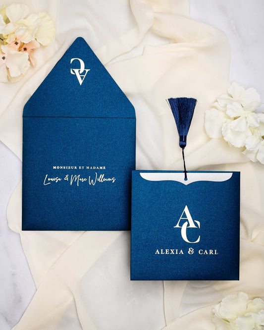 "Fiona" - Faire-part de mariage moderne, chic et élégant avec dorure or – Wedding stationery - Création Luxe Carterie Studio