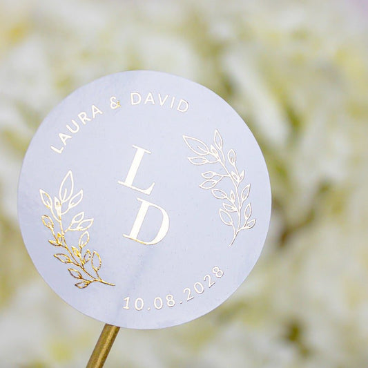 "Flavia - Sticker" - Faire-part de mariage chic, élégant et romantique avec dorure or - Wedding stationery - Création Luxe Carterie Studio