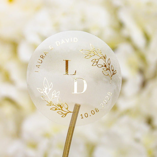 "Flavia - Sticker" - Faire-part de mariage chic, élégant et romantique avec dorure or - Wedding stationery - Création Luxe Carterie Studio