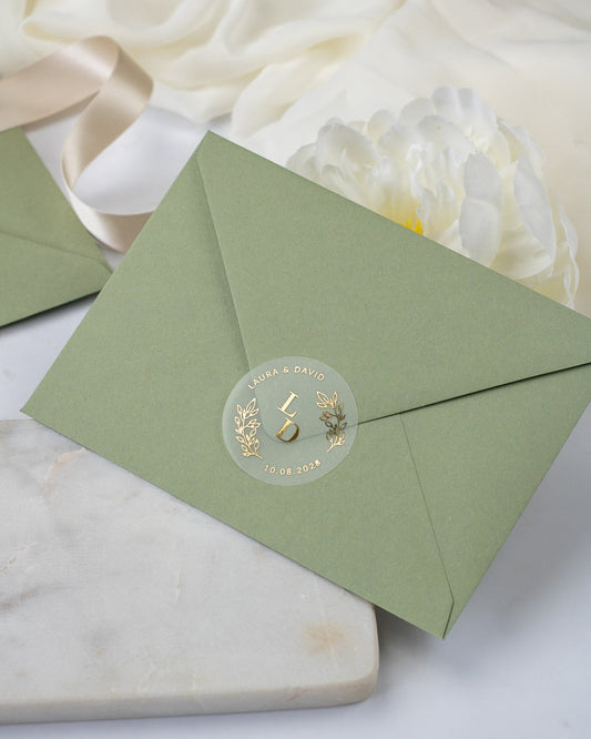 Flavia - Sticker (lot de 15) - Stickers étiquettes - 4 cm - Lot de 15 - Luxe Carterie Studio