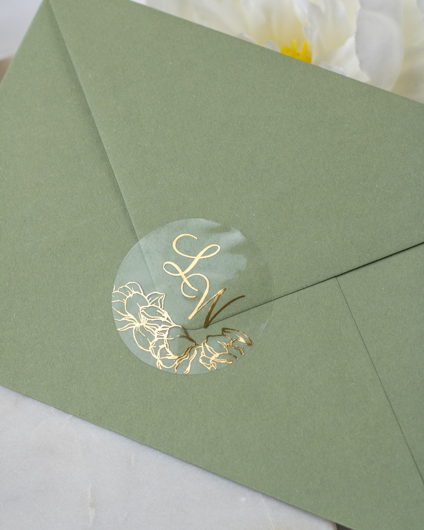 Flora - Sticker (lot de 15) - Stickers étiquettes - 4 cm - Lot de 15 - Luxe Carterie Studio