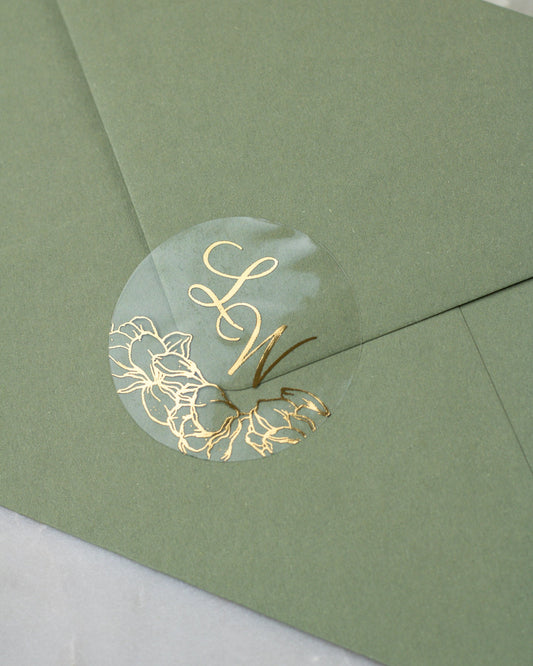 Flora - Sticker (lot de 15) - Stickers étiquettes - 4 cm - Lot de 15 - Luxe Carterie Studio