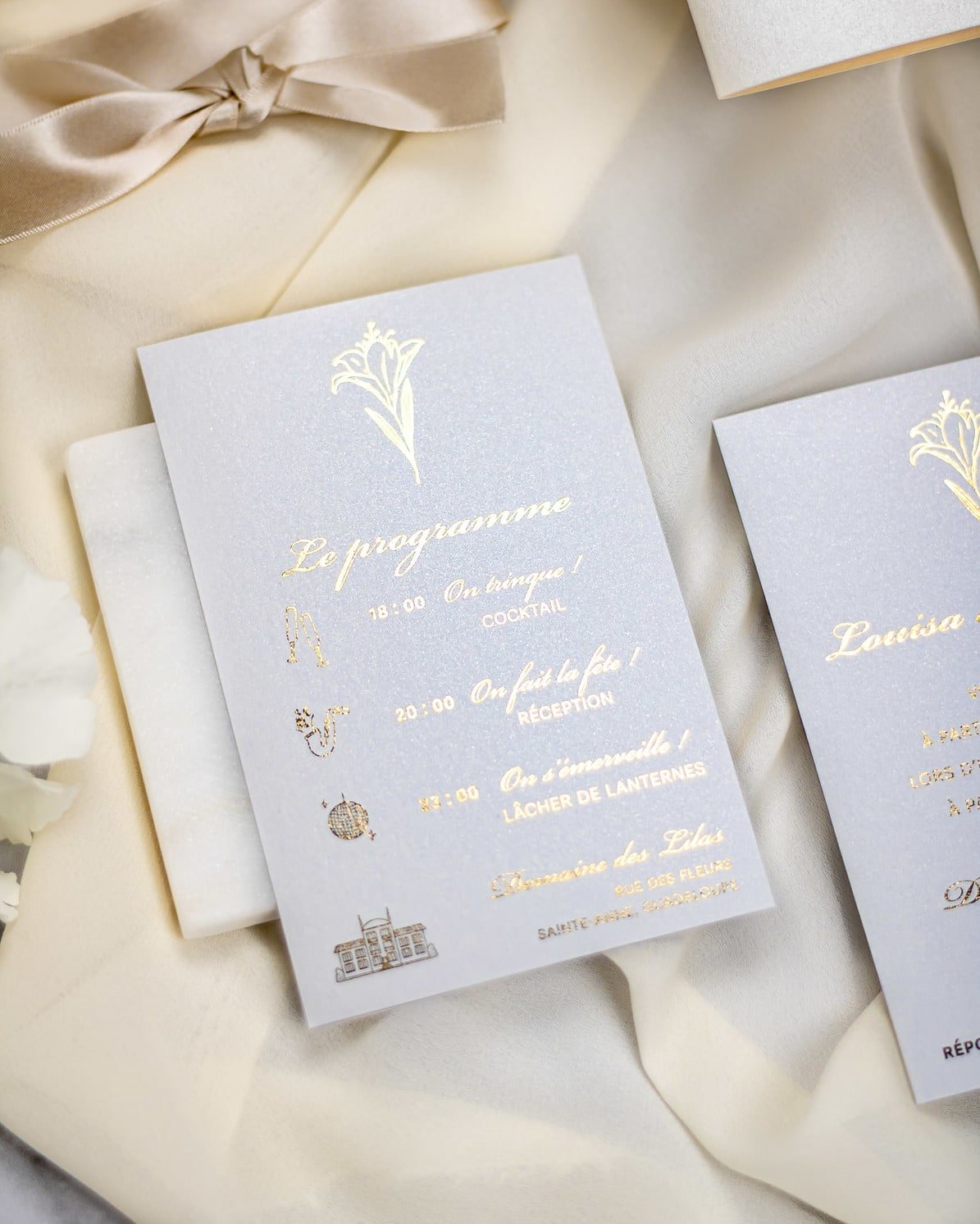 "Frany" - Faire-part de mariage chic, élégant et romantique avec dorure or - Wedding stationery - Création Luxe Carterie Studio