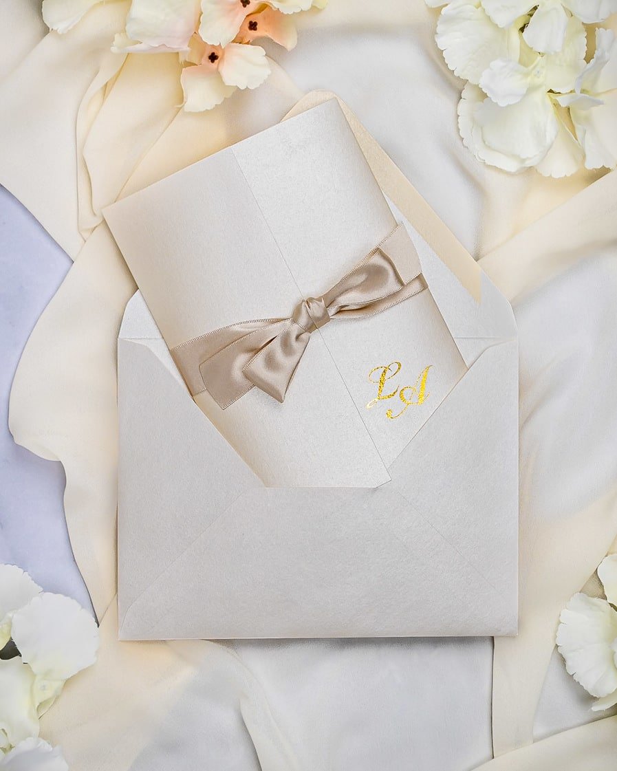 "Frany" - Faire-part de mariage chic, élégant et romantique avec dorure or - Wedding stationery - Création Luxe Carterie Studio