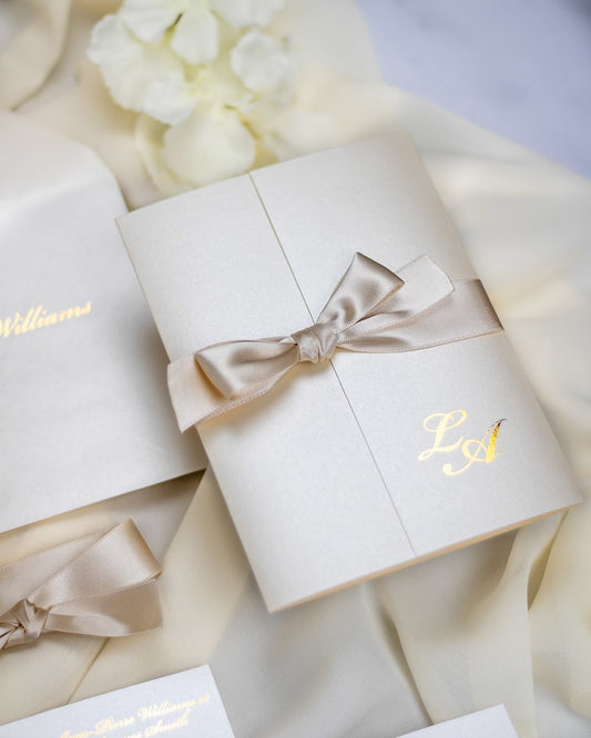 "Frany" - Faire-part de mariage chic, élégant et romantique avec dorure or - Wedding stationery - Création Luxe Carterie Studio