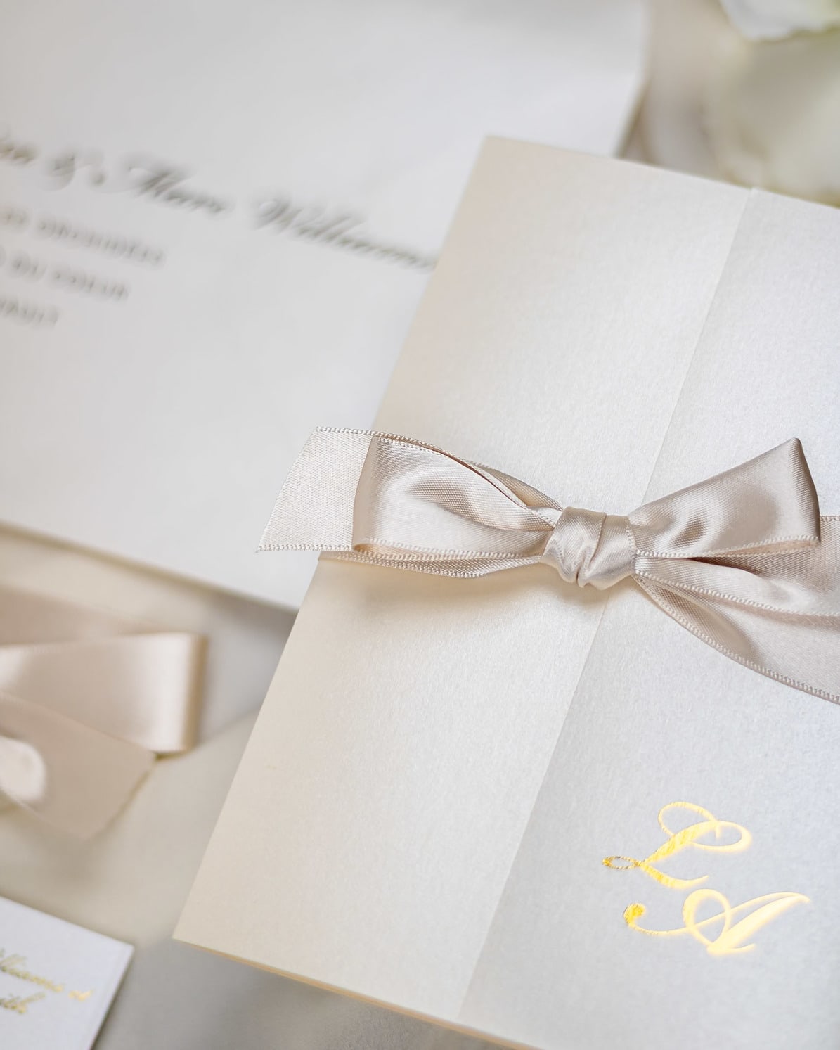 "Frany" - Faire-part de mariage chic, élégant et romantique avec dorure or - Wedding stationery - Création Luxe Carterie Studio
