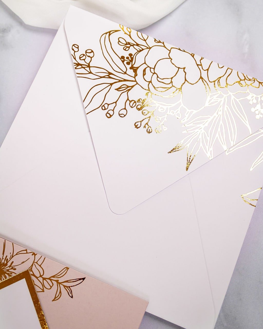 "Gabriella" - Faire-part de mariage chic, élégant et romantique avec dorure or - Wedding stationery - Création Luxe Carterie Studio