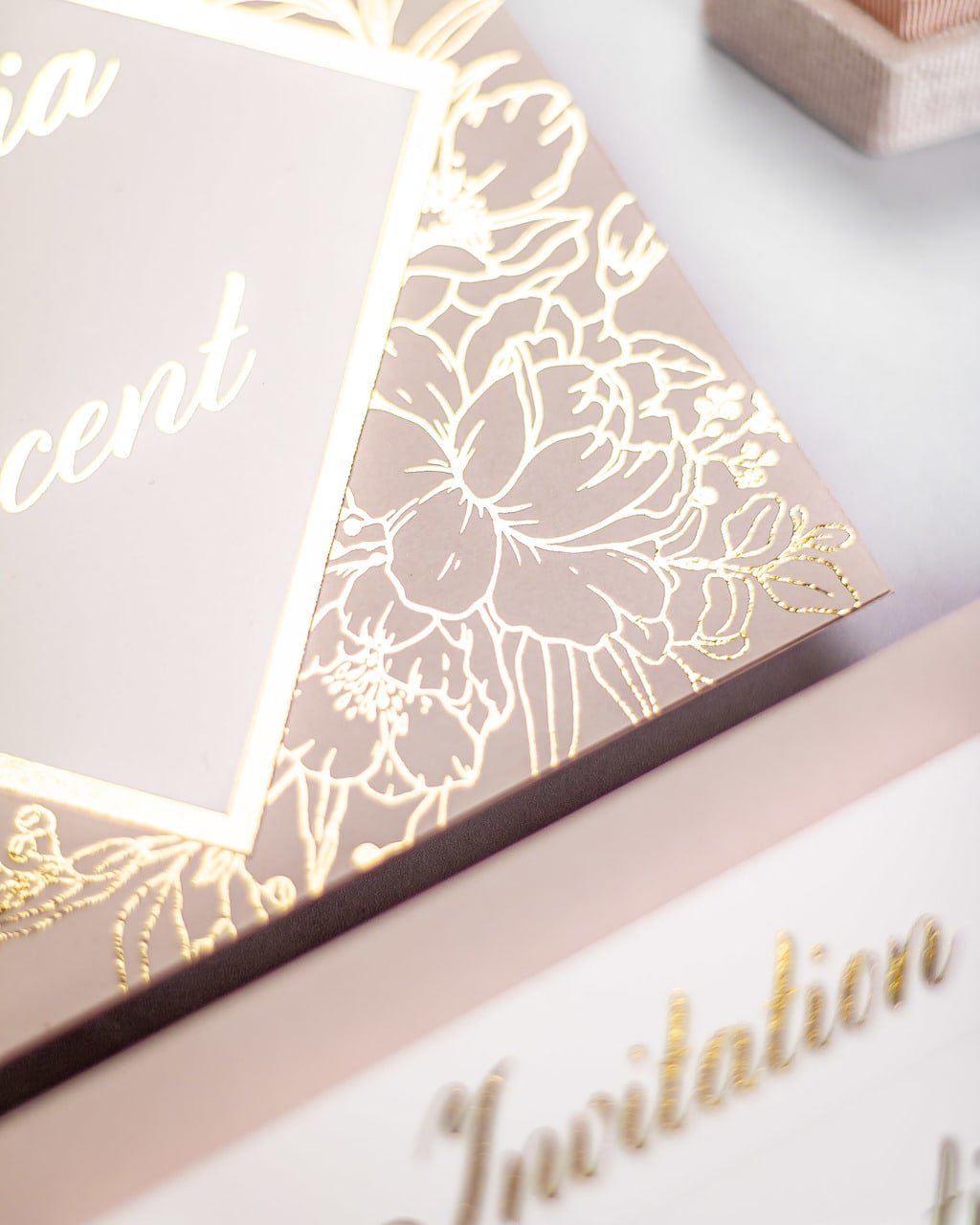 "Gabriella" - Faire-part de mariage chic, élégant et romantique avec dorure or - Wedding stationery - Création Luxe Carterie Studio