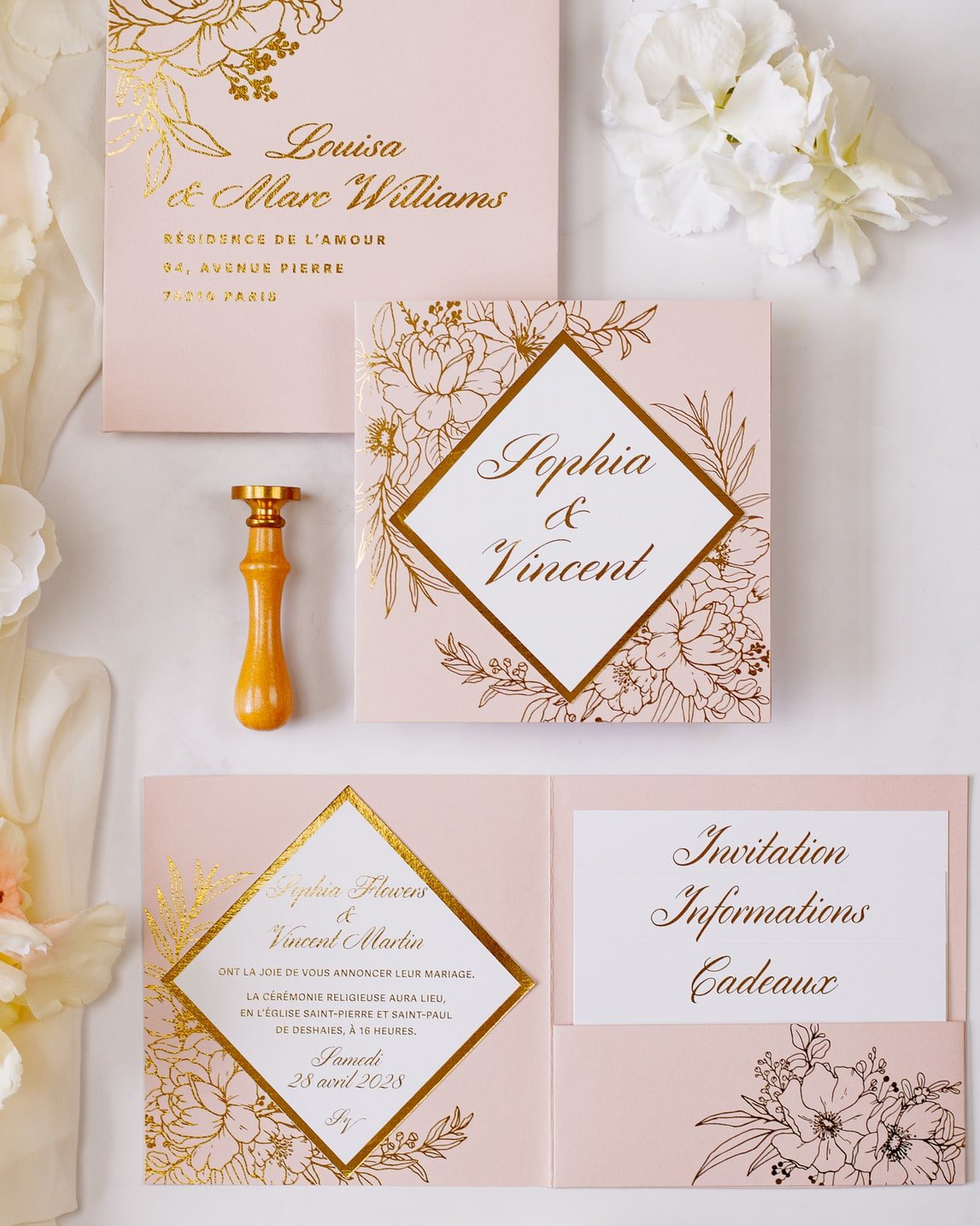 Gabriella - Echantillon - Faire - part - Luxe Carterie Studio