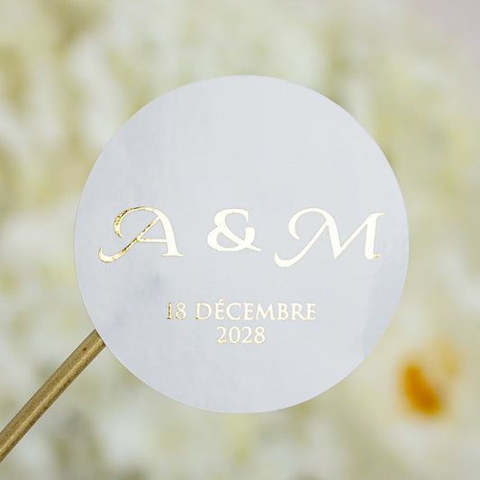 "Gina - Sticker" - Faire-part de mariage chic, élégant et romantique avec dorure or - Wedding stationery - Création Luxe Carterie Studio