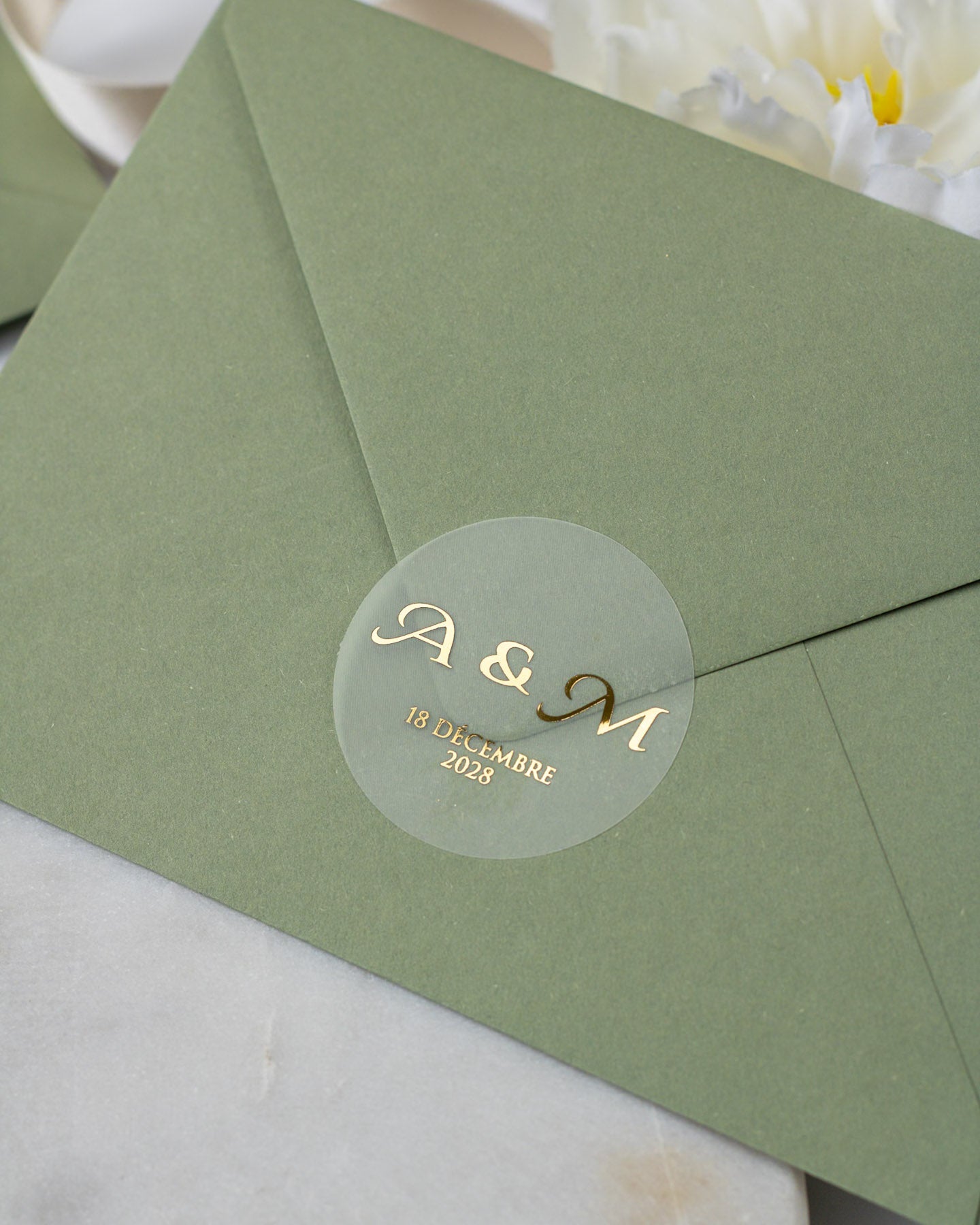 Gina - Sticker (lot de 15) - Stickers étiquettes - 4 cm - Lot de 15 - Luxe Carterie Studio