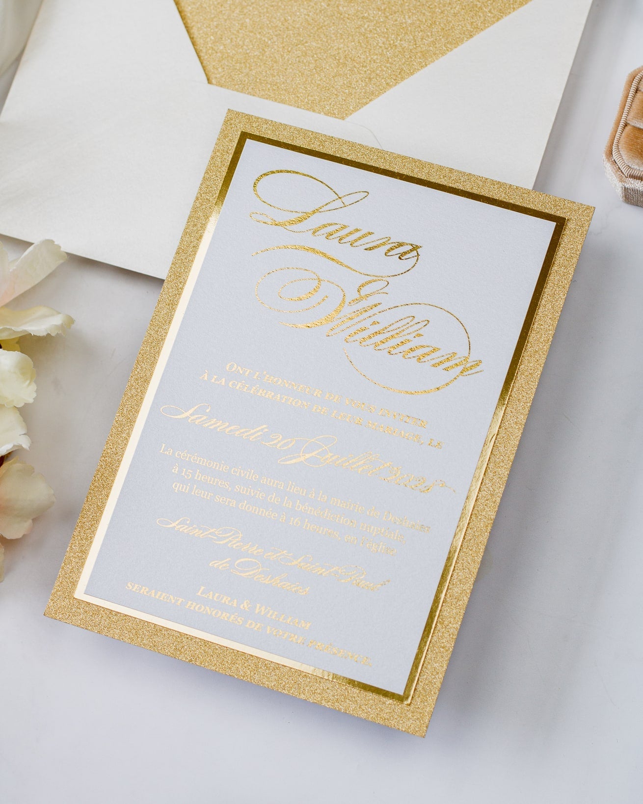 Glamour - Echantillon - Faire - part - Luxe Carterie Studio