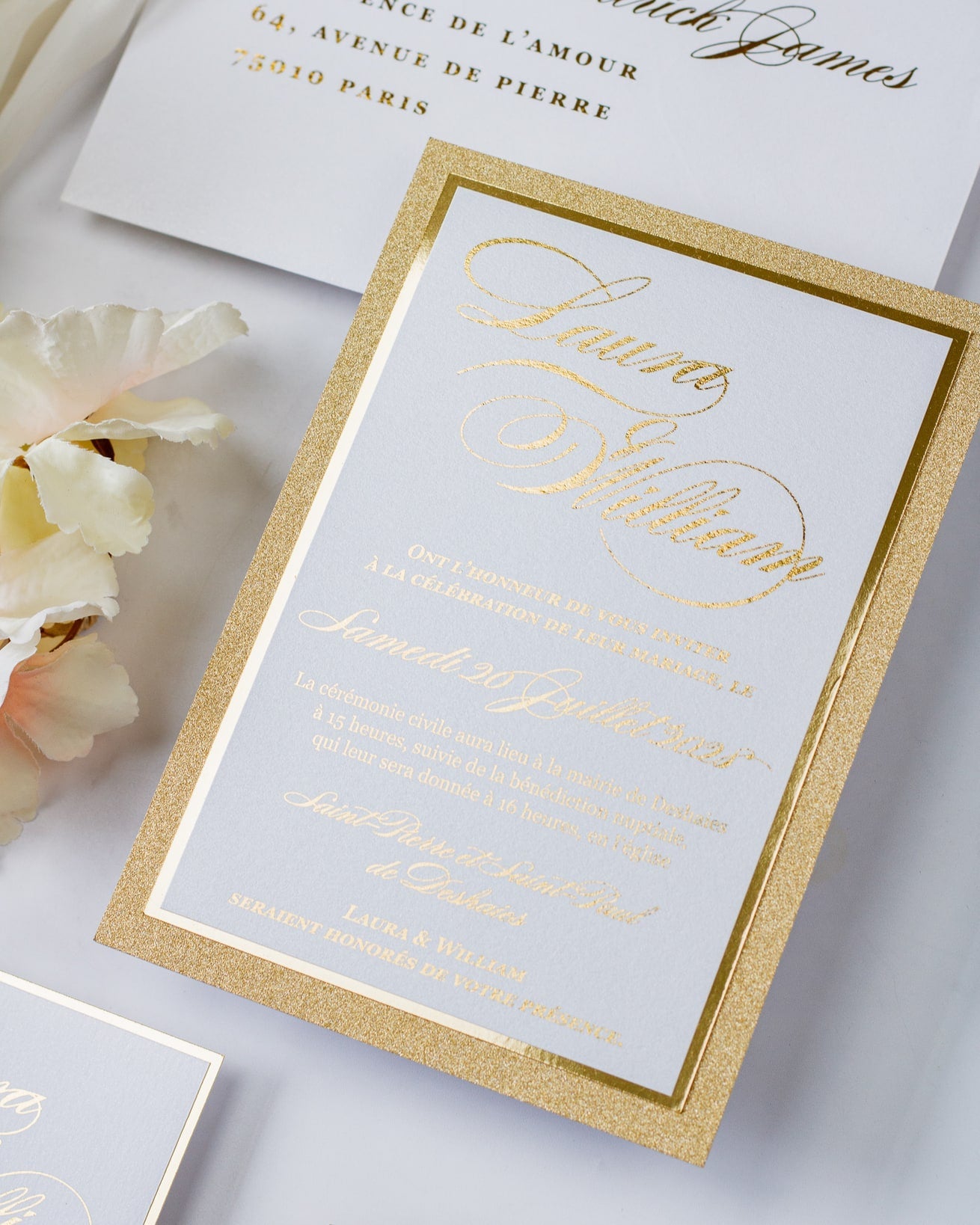 Glamour - Echantillon - Faire - part - Luxe Carterie Studio