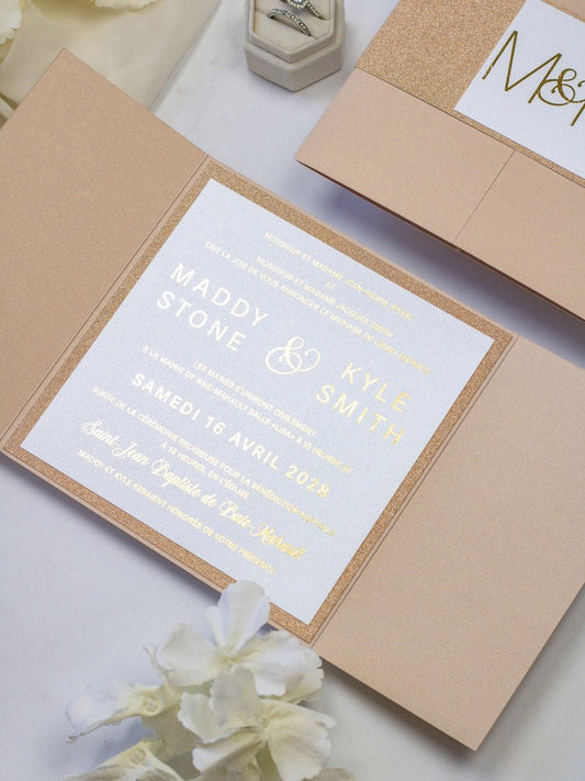 Glitter - Faire - part - Faire - part seul - Sans enveloppe - Luxe Carterie Studio