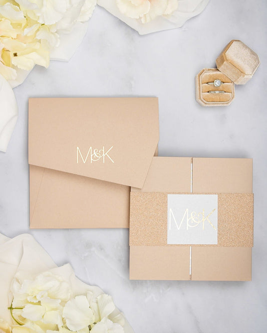 "Glitter" - Faire-part de mariage chic, élégant et romantique avec dorure or - Wedding stationery - Création Luxe Carterie Studio