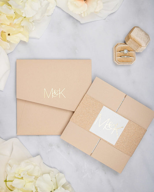 "Glitter" - Faire-part de mariage chic, élégant et romantique avec dorure or - Wedding stationery - Création Luxe Carterie Studio
