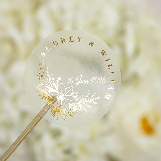 "Grazia - Sticker" - Faire-part de mariage chic, élégant et romantique avec dorure or - Wedding stationery - Création Luxe Carterie Studio