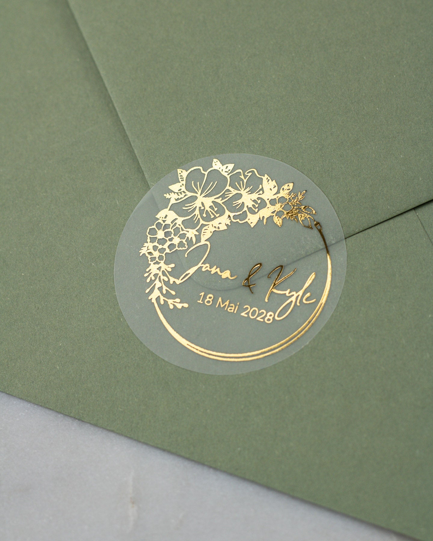 Grazia - Sticker (lot de 15) - Stickers étiquettes - 4 cm - Lot de 15 - Luxe Carterie Studio