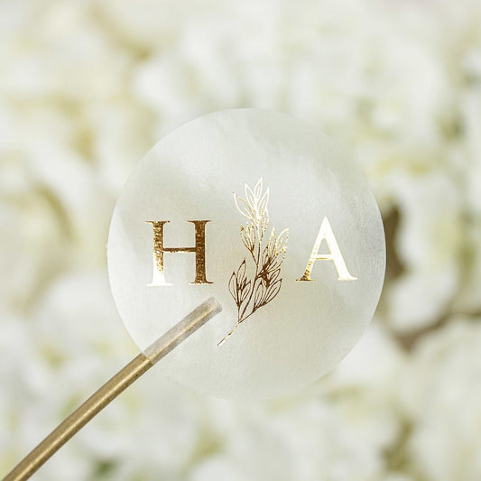 "Gréta - Sticker" - Faire-part de mariage chic, élégant et romantique avec dorure or - Wedding stationery - Création Luxe Carterie Studio