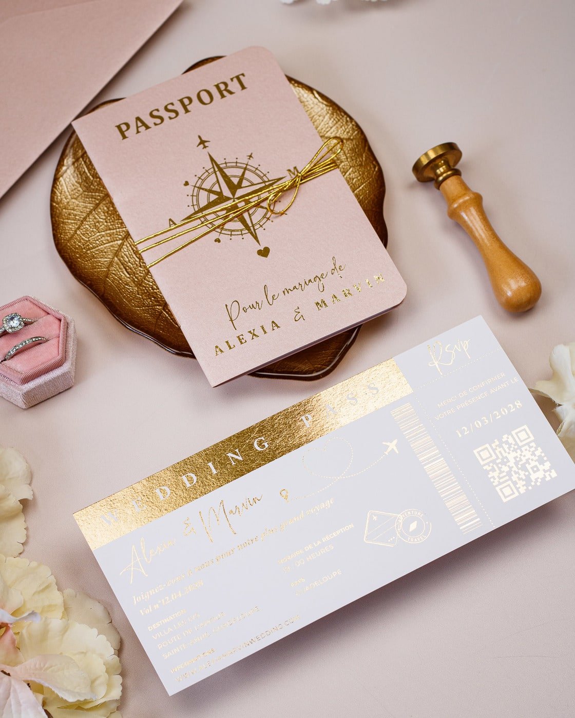 Hila - Passeport - Echantillon - Faire - part - Luxe Carterie Studio