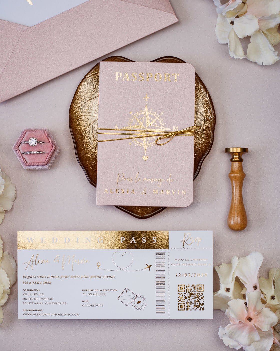 Hila - Passeport - Echantillon - Faire - part - Luxe Carterie Studio