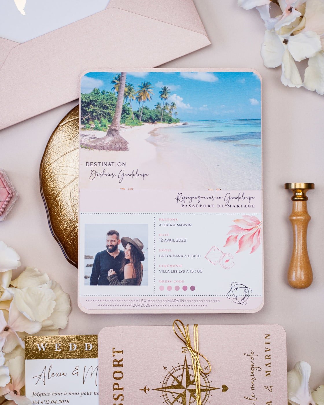 Hila - Passeport - Echantillon - Faire - part - Luxe Carterie Studio