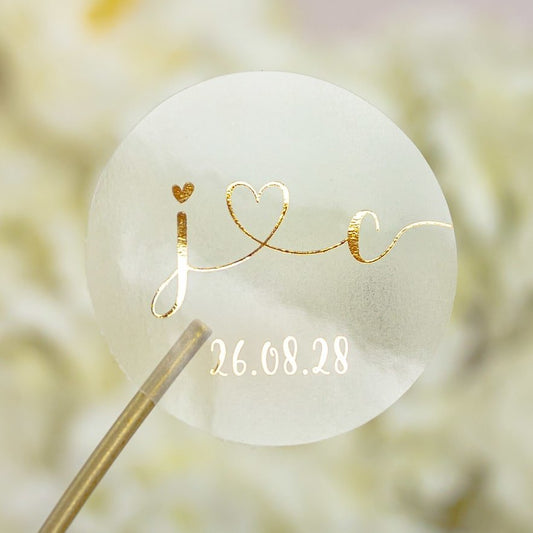 "Ida - Sticker" - Faire-part de mariage chic, élégant et romantique avec dorure or - Wedding stationery - Création Luxe Carterie Studio