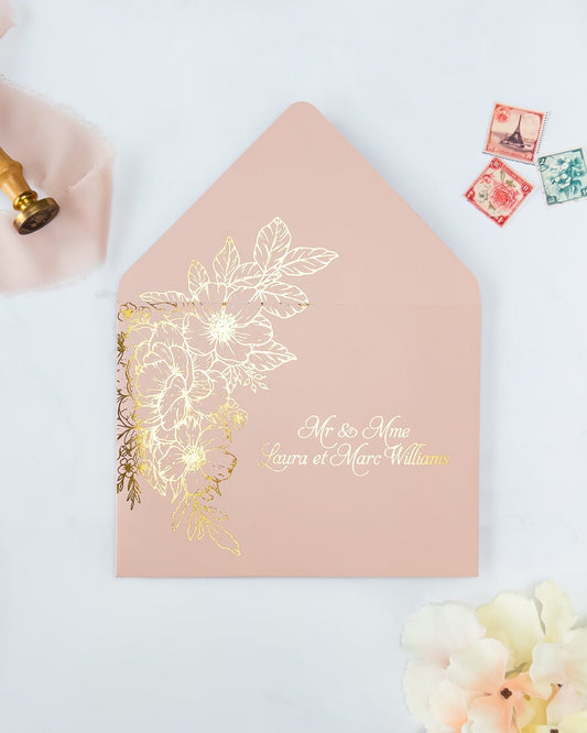 IDYLLE - Enveloppe épaisse avec Dorure - Enveloppe - 12 cm x 16.5 cm - Luxe Carterie Studio