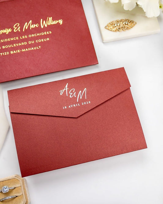 "India" - Faire-part de mariage chic, élégant et romantique avec dorure or - Wedding stationery - Création Luxe Carterie Studio