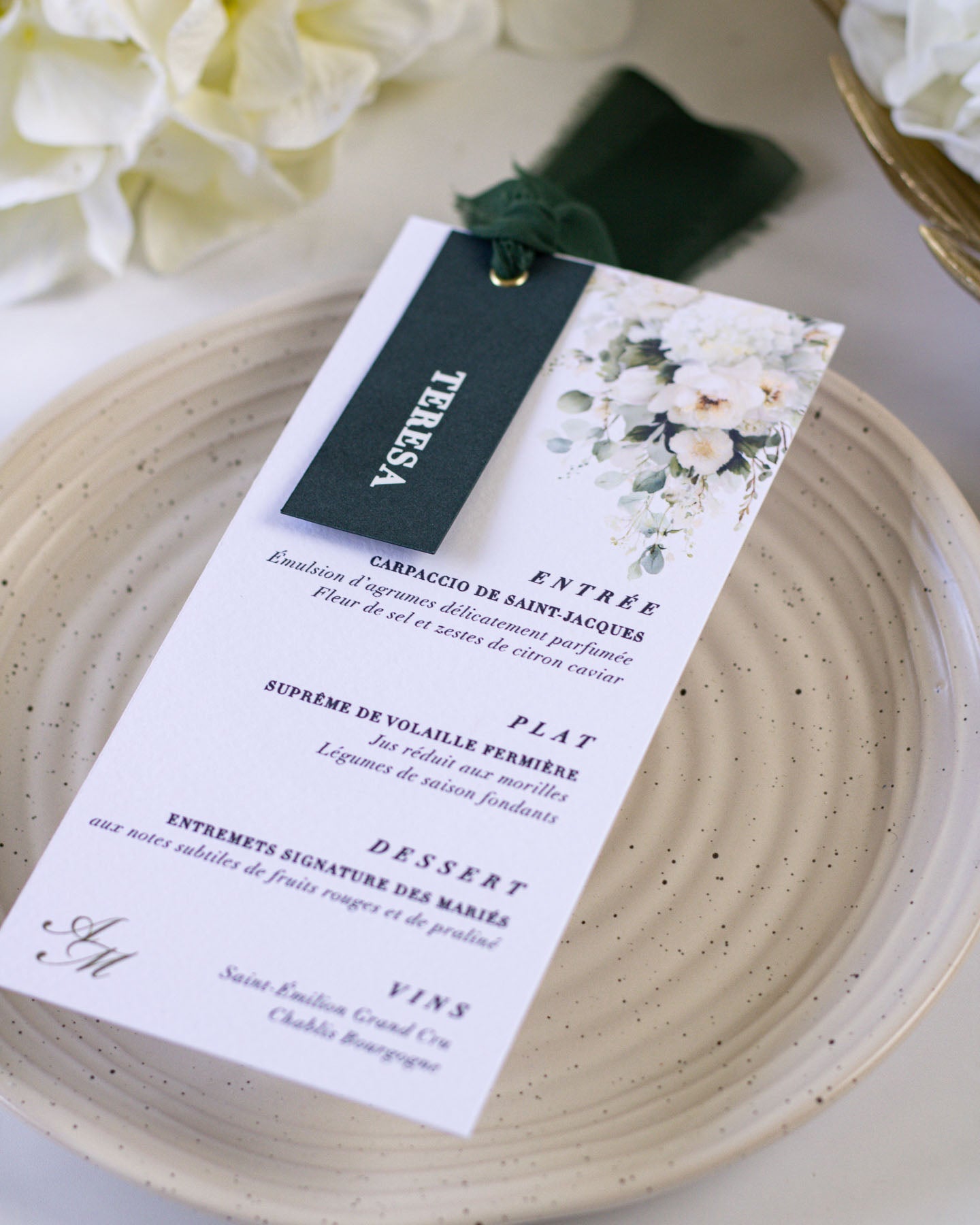 Iris - menu & marque - place - Menu - Luxe Carterie Studio