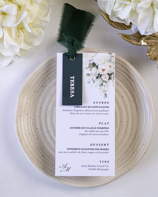 Iris - menu & marque - place - Menu - Luxe Carterie Studio