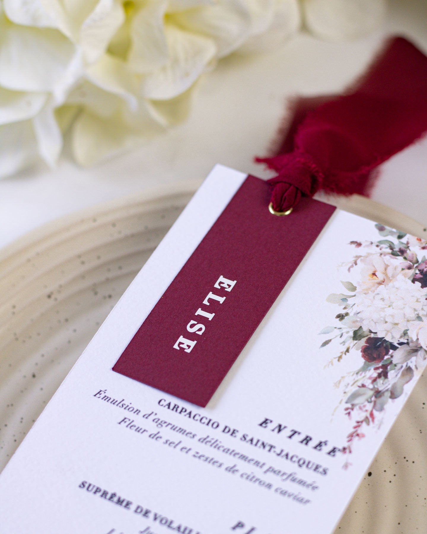 Iris - menu & marque - place - Menu - Luxe Carterie Studio