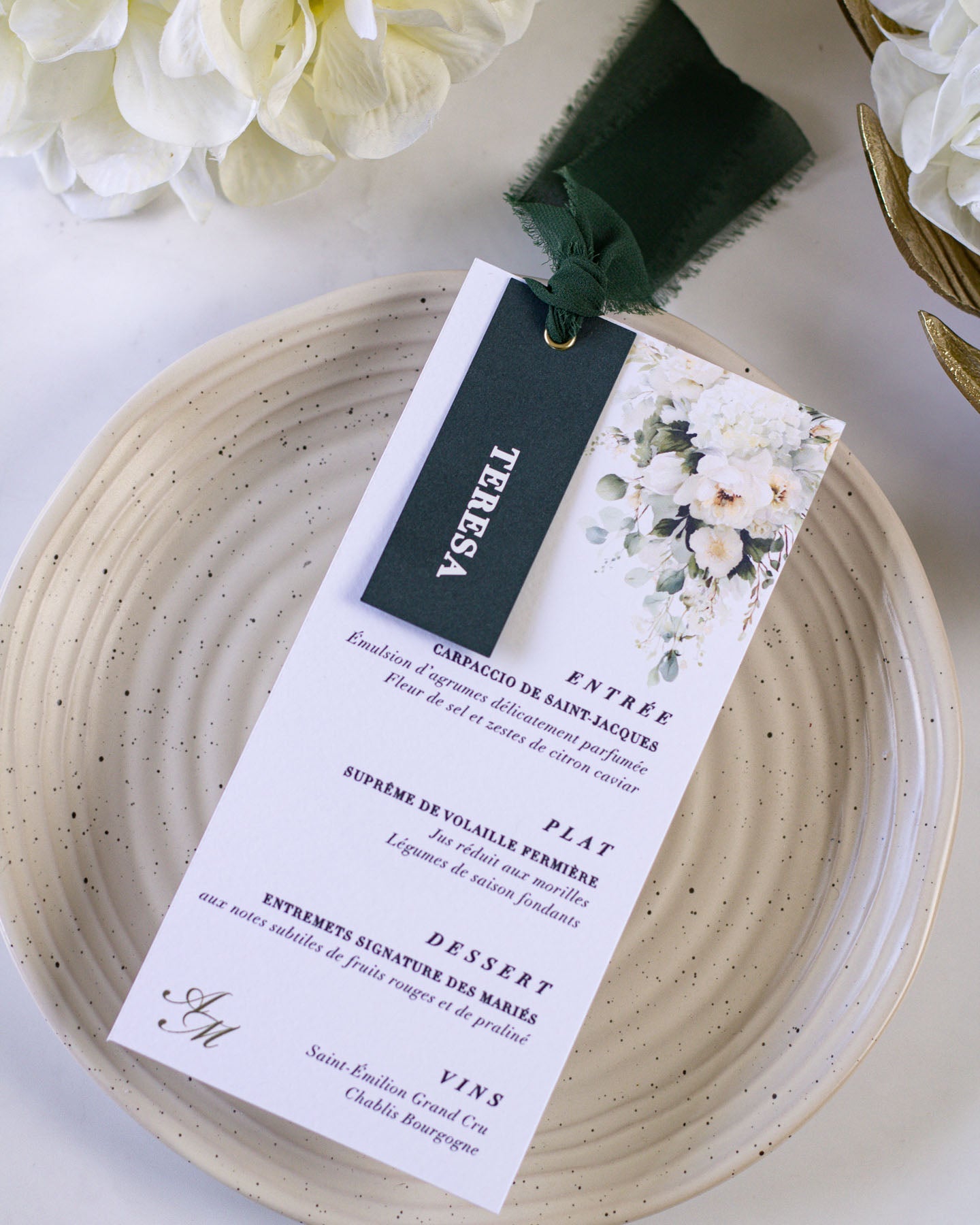 Iris - menu & marque - place - Menu - Luxe Carterie Studio