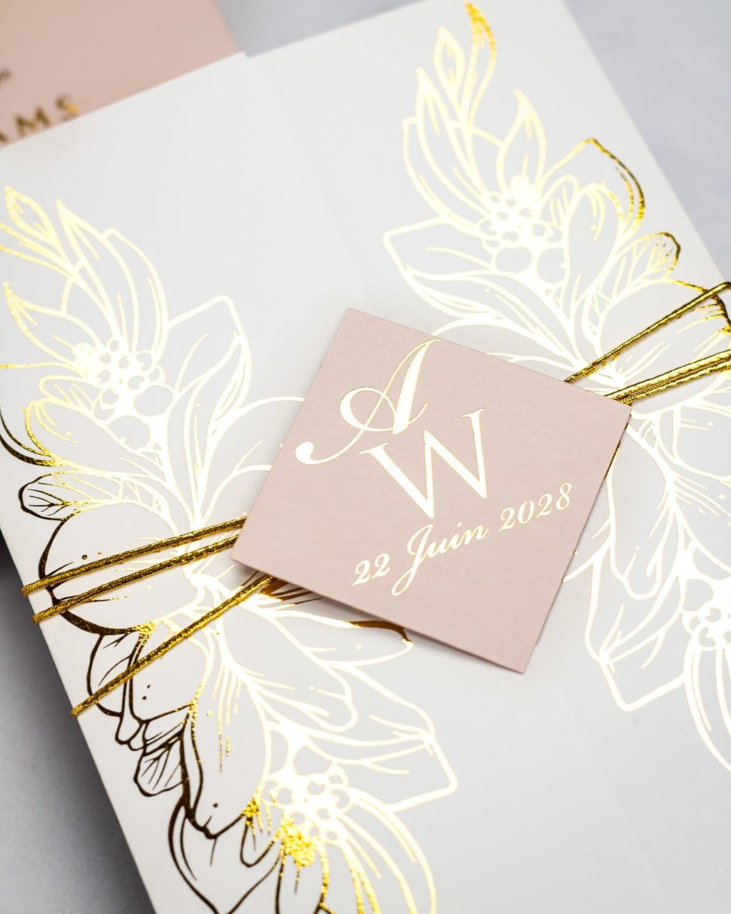 "Jana" - Faire-part de mariage chic, élégant et romantique avec dorure or - Wedding stationery - Création Luxe Carterie Studio