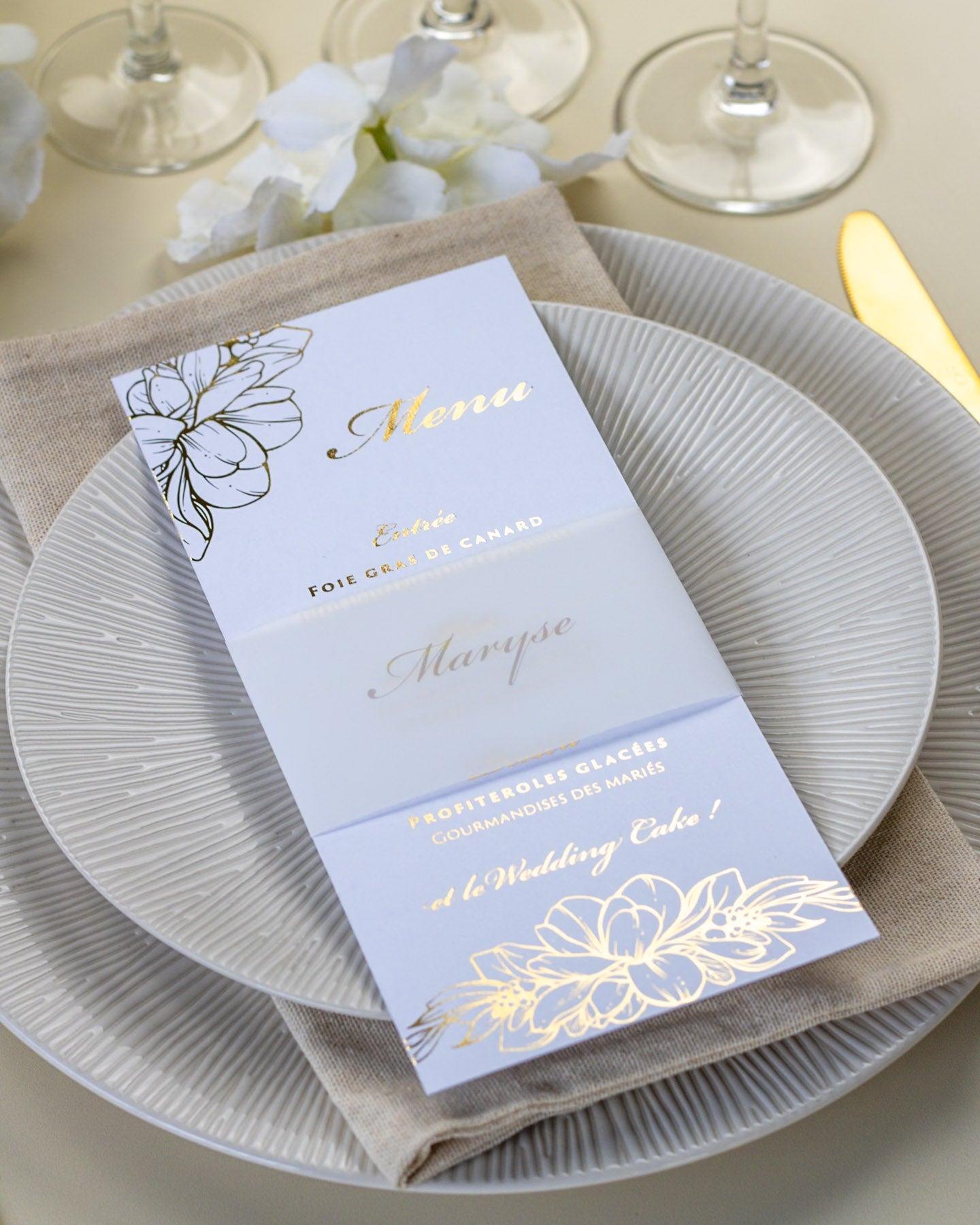Jana - menu & marque - place - Menu - Luxe Carterie Studio