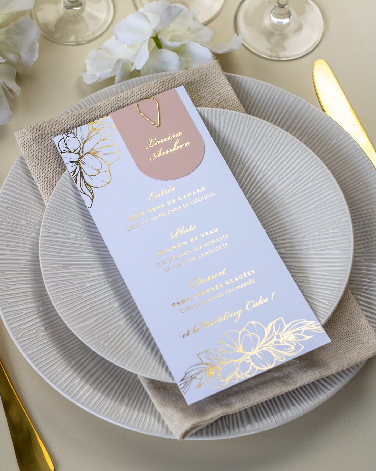 Jany - menu & marque - place - Menu - Luxe Carterie Studio